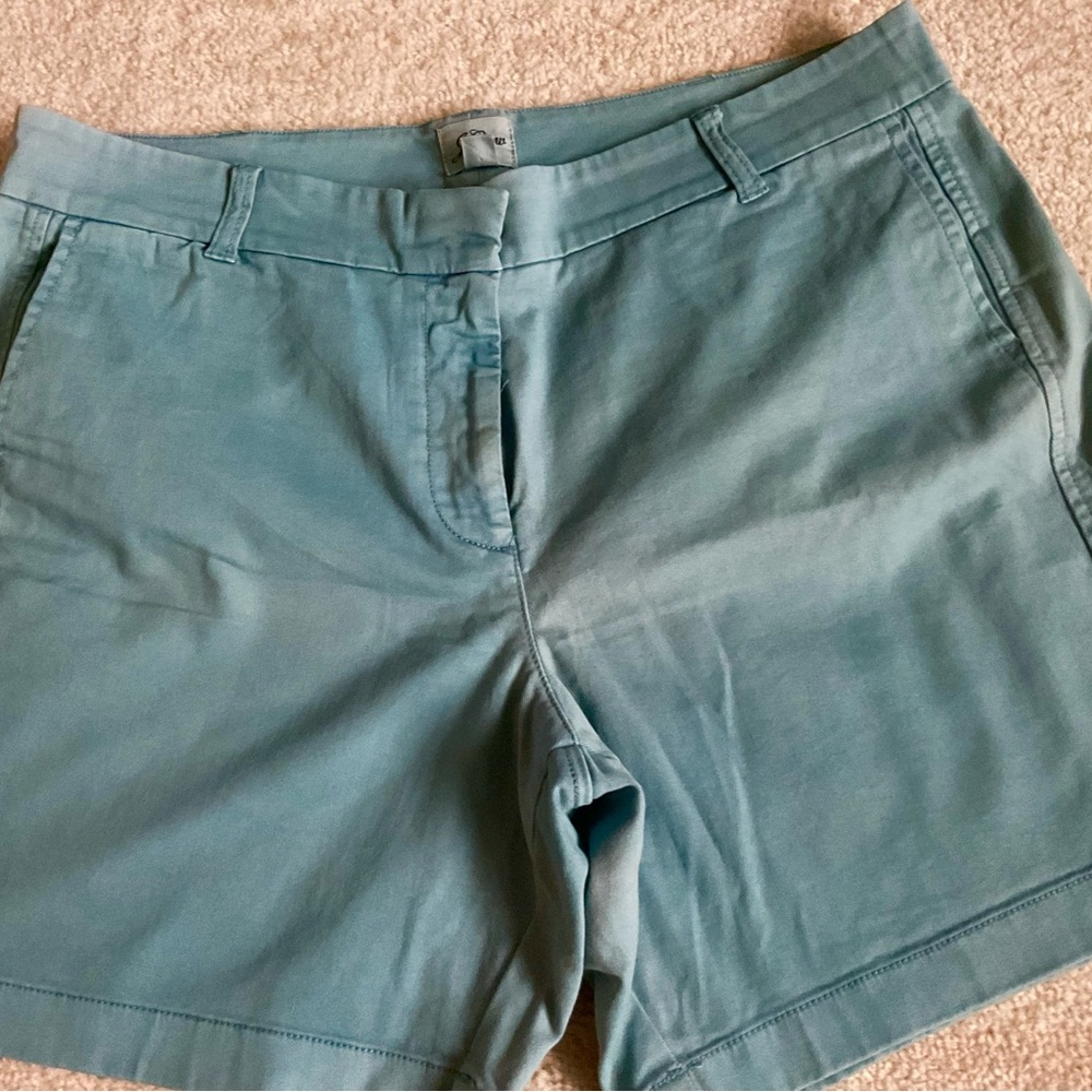 J Crew Ocean Blue Cotton Shorts - Picture 2 of 4